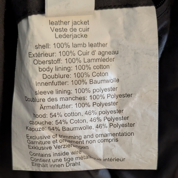 Mauritius "Megyn" Hooded Lambskin Leather Moto Jacket - Brown Size 8 Slim Fit - Picture 10 of 11